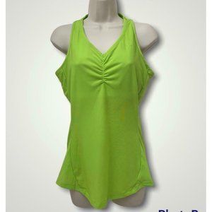 Womens Under Armour L Top Racerback Sport Athletic Green Lime NEW